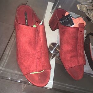 Zara red mules
